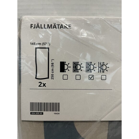 IKEA Fjallmatare Geometric Curtains 2 Panels 57 x 98 Contemporary Blue Beige NEW - Picture 4 of 4